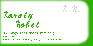 karoly nobel business card